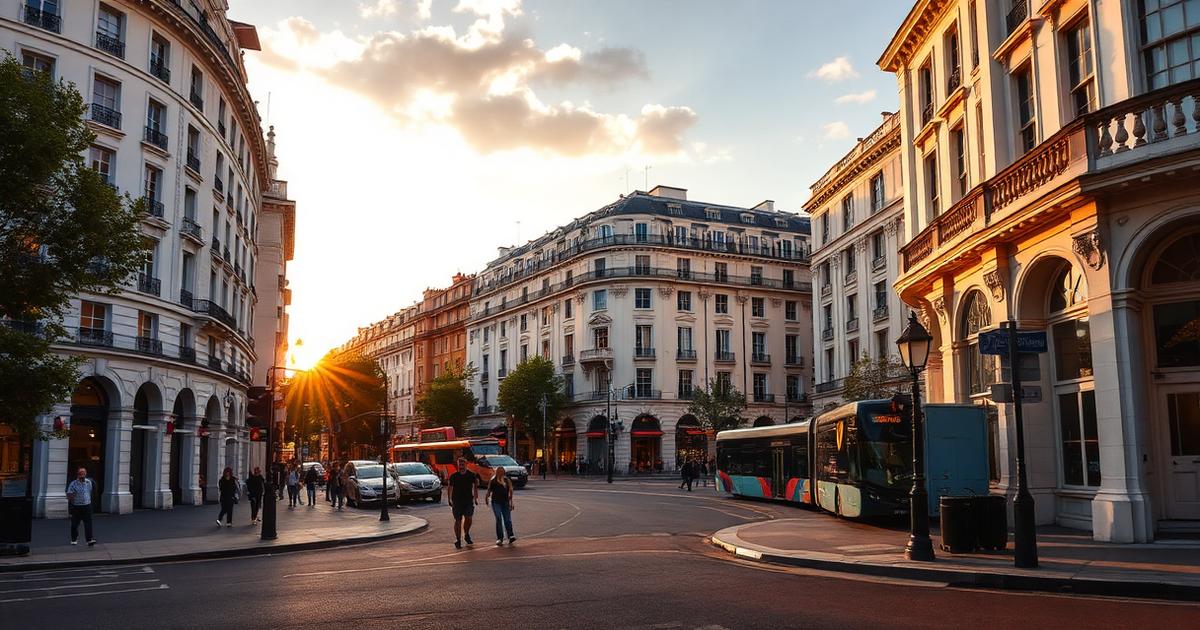 Summer evening on the elegant streets around Marble Arch, London